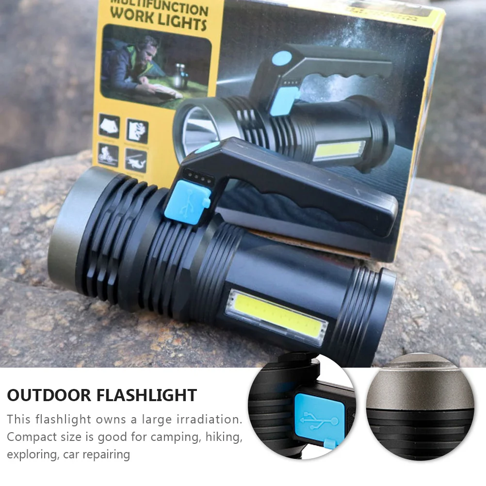 

1Set High Efficiency Rechargeable Flashlight USB Powered Portable Light for Rain Snow Outdoor Adventures Emergency Home Use