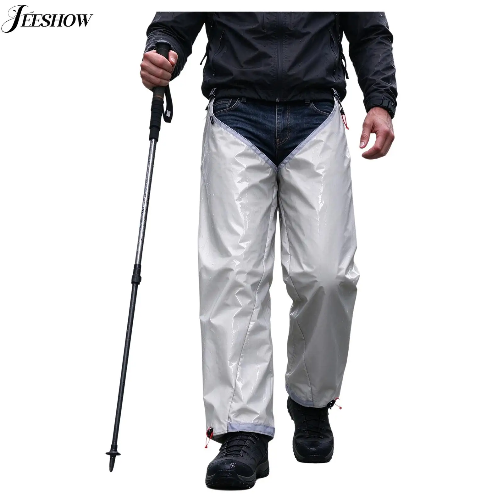 Adult Water Resistant Leg Gaiters Multi-Purpose Lightweight Detachable Rain Pans Leg Covers Chaps for Outdoor Hiking Camping