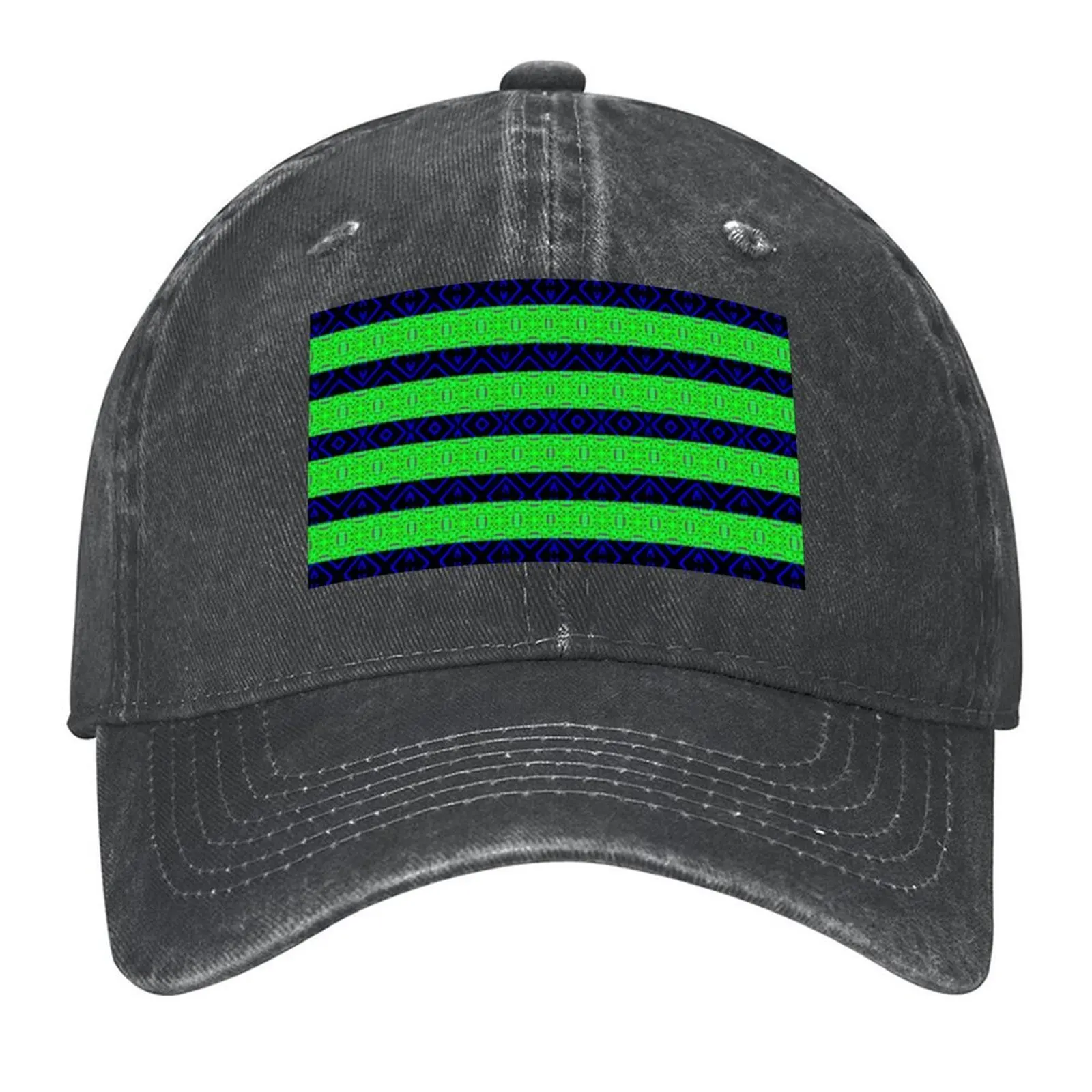 

Green and Blue Stripes Baseball Cap Hat Beach hats for men golf hat genuine Thermal Visor Boy Women's