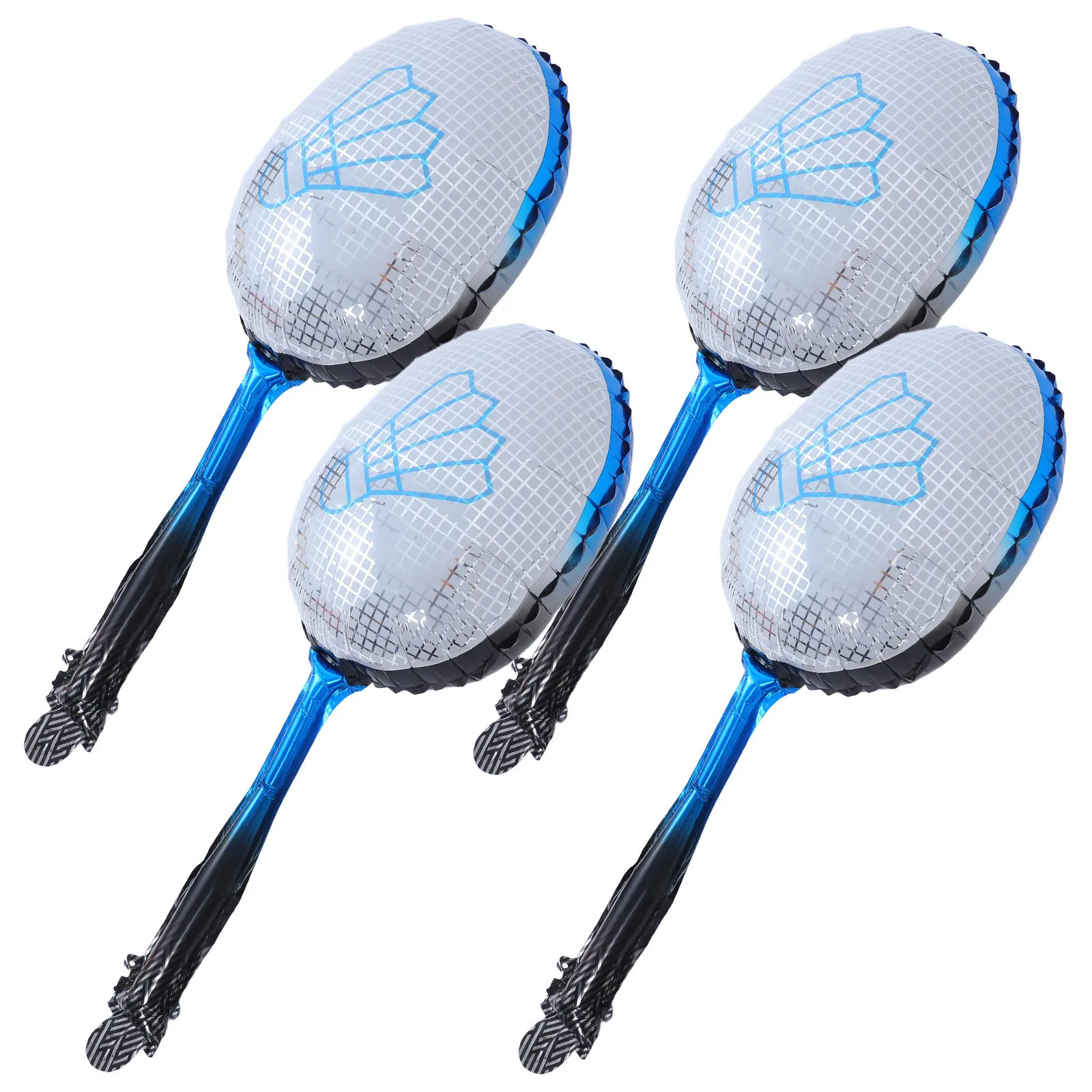 4 Globos de Bádminton Brillantes, Decoraciones de Fiesta con Temática Deportiva 3D, Material de Papel de Aluminio para Fiestas de Cumpleaños, Eventos Divertidos