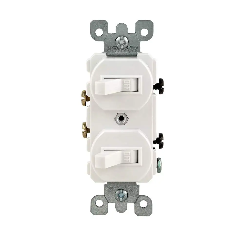 

15 Amp Duplex Switch, 120/277V, White, Fits Standard Wallboxes