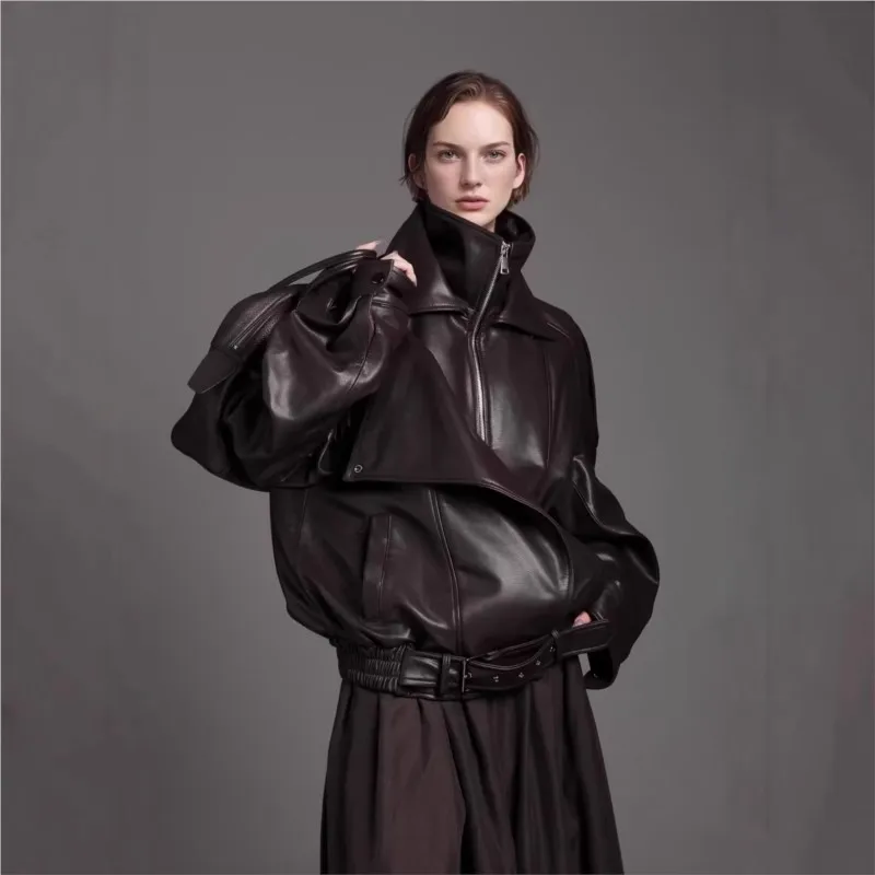 Two wide fake motorcycle leather for women cool and stylish short
