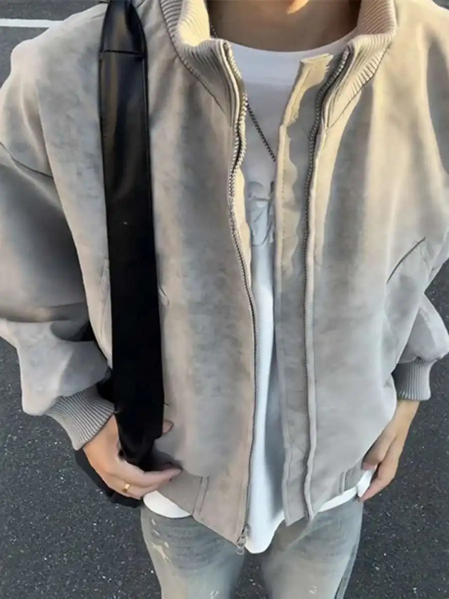 

Матовый кожаный джет с принтом тай-дай, мужская верхняя одежда в американском стиле ape, модный брендовый бейсбольный жилет с воротником-стойкой, осенний сезон