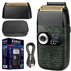 Kemei 2 in 1 Rechargeable Electric Shaver LCD Display Portable Cordless Men Reciprocating Razor Beard Trimmer KM-2027