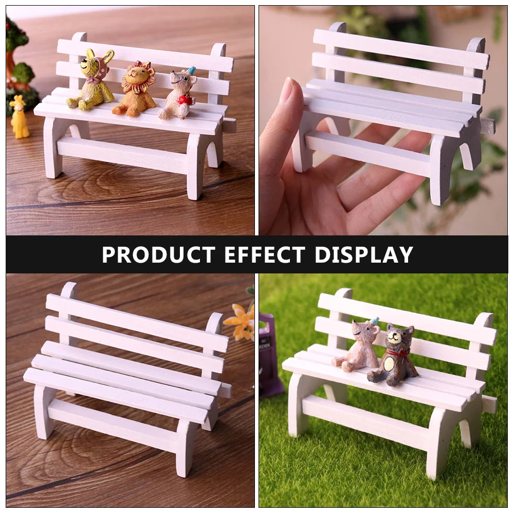 Mini chaise blanche pour chambre d'enfants, 2 pièces, décoration de la maison, petits meubles miniatures en bois, jeu de simulation, ornement artistique éducatif