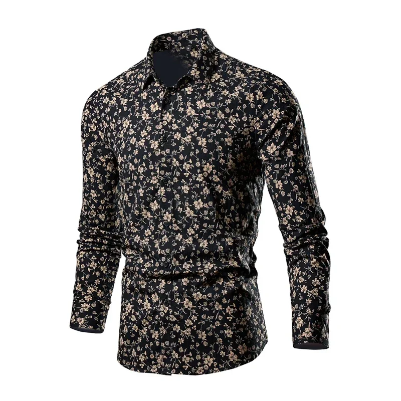 Luxury Men\'s Shirt Summer Shirts for Men Long Sleeve Shirt Man Fashion Man 2024 Clothing Mens Male Printed Social