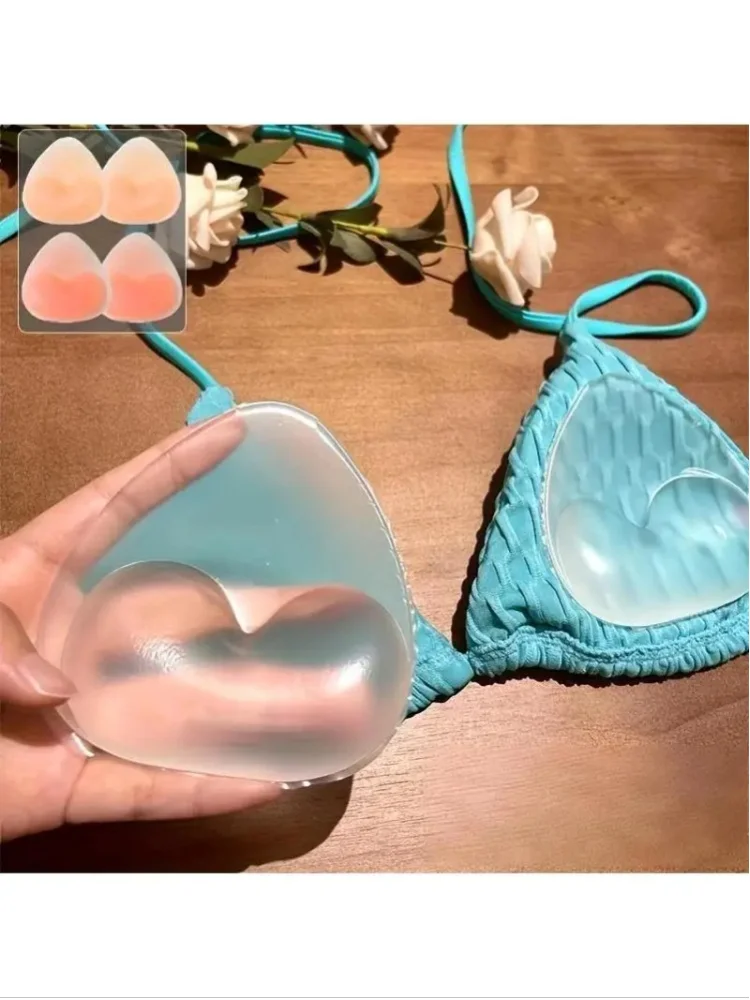 Herzförmige Silikon-BH-Einlagen, unsichtbare Brustpolster für Bikini, Badeanzug, Alltags-BH, Push-up-Brustvergrößerer für den Strand