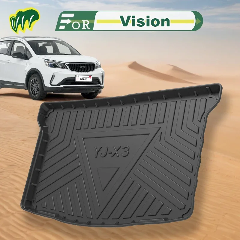 

For Geely Vision X3 PRO 19 2017-2021 Custom Fit Car Trunk Mat All Season Black Cargo Mat 3D Shaped Laser Measured Trunk Liners