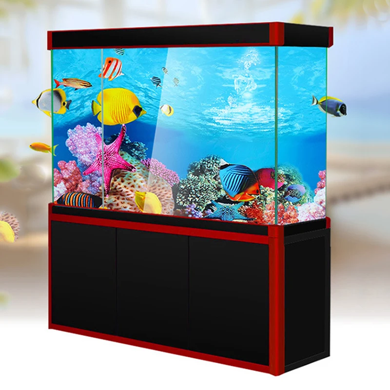 Aquarium Decoration Background Painting Fish Tank 3D Sticker Poster Aquarium Landscape Ocean Marine Plants Backdrop Accessories