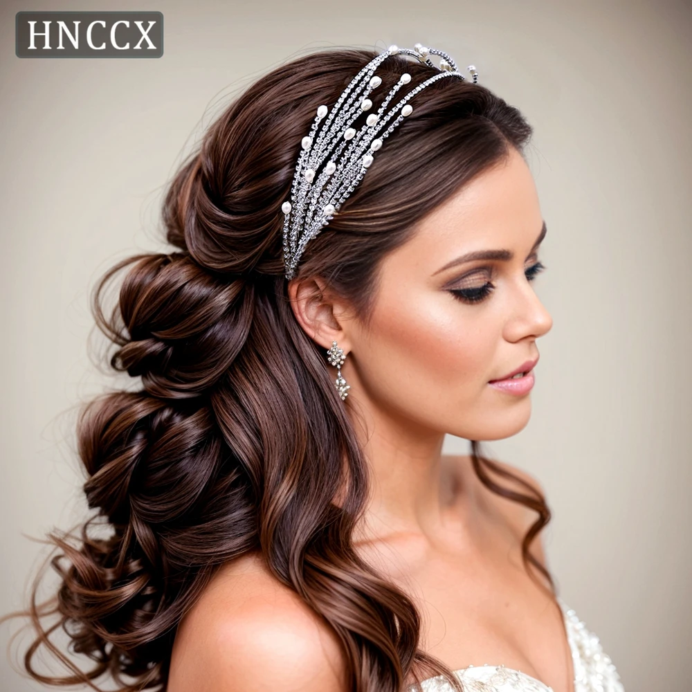 Rhinestone Pearl Headband Hair Accessories Woman Wedding Beaded Headdress Newly Designed Jewelry Headbands CP605