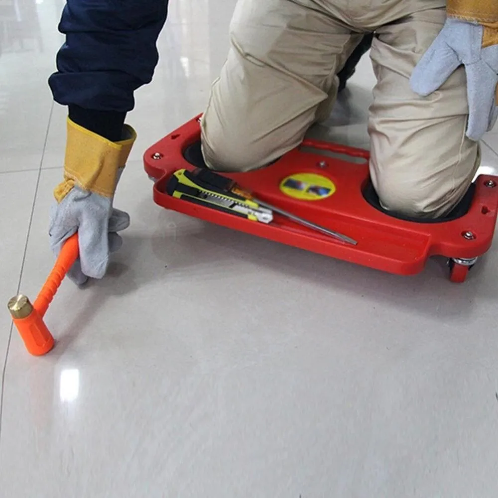 50 Cm × 25.5 Cm × 8.5 Cm Rolling Knee Support Platform with 5 Omni-directional Wheels and Two Large Foam Pads for Easy Mobility and Comfort
