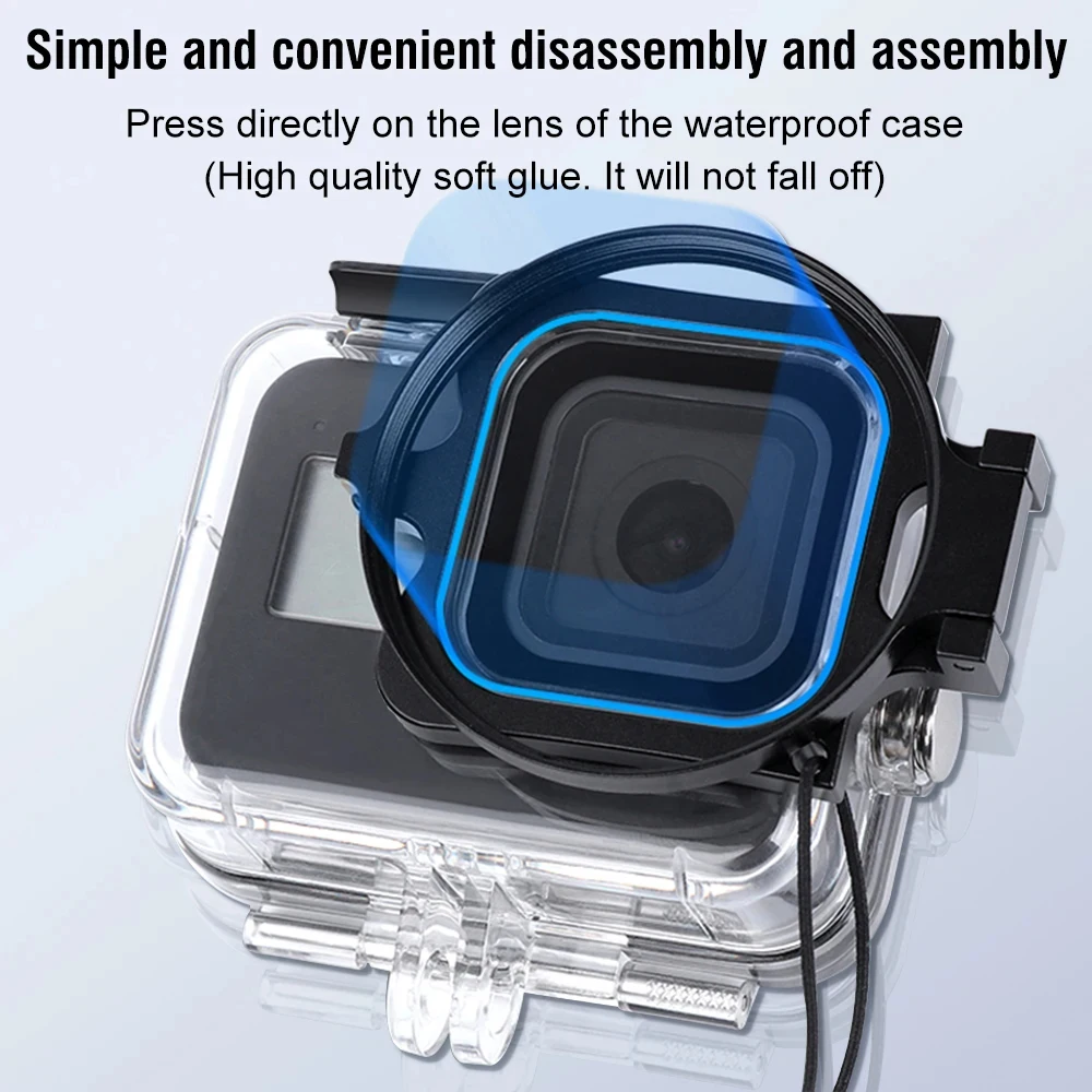 16X Macro Waterproof Filter for GoPro 11 10 9 8 Black Original Submersible Fuchsia Filter + Lens Cap + Action Camera Accessory