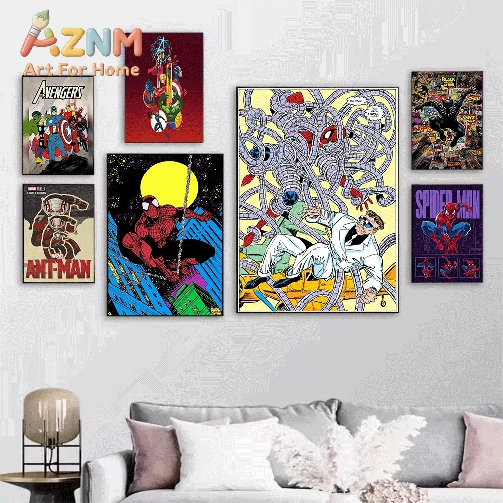 Marvel Tony Stark Blueprint Sketch Portrait Canvas Wall Art Unframed Canvas Poster Print for Boys Bedroom Game Room Apartment
