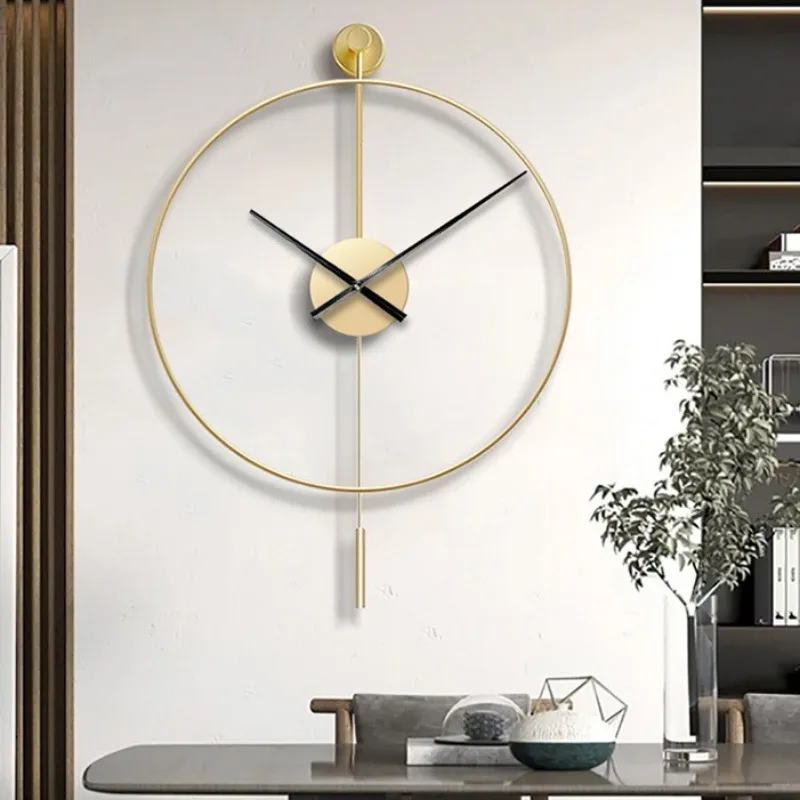 Aesthetic Spanish Wall Clock Creative Metal Elegant Large Wall Clock Living Room Modern Luxury Noiseless Clocks Home Decoration