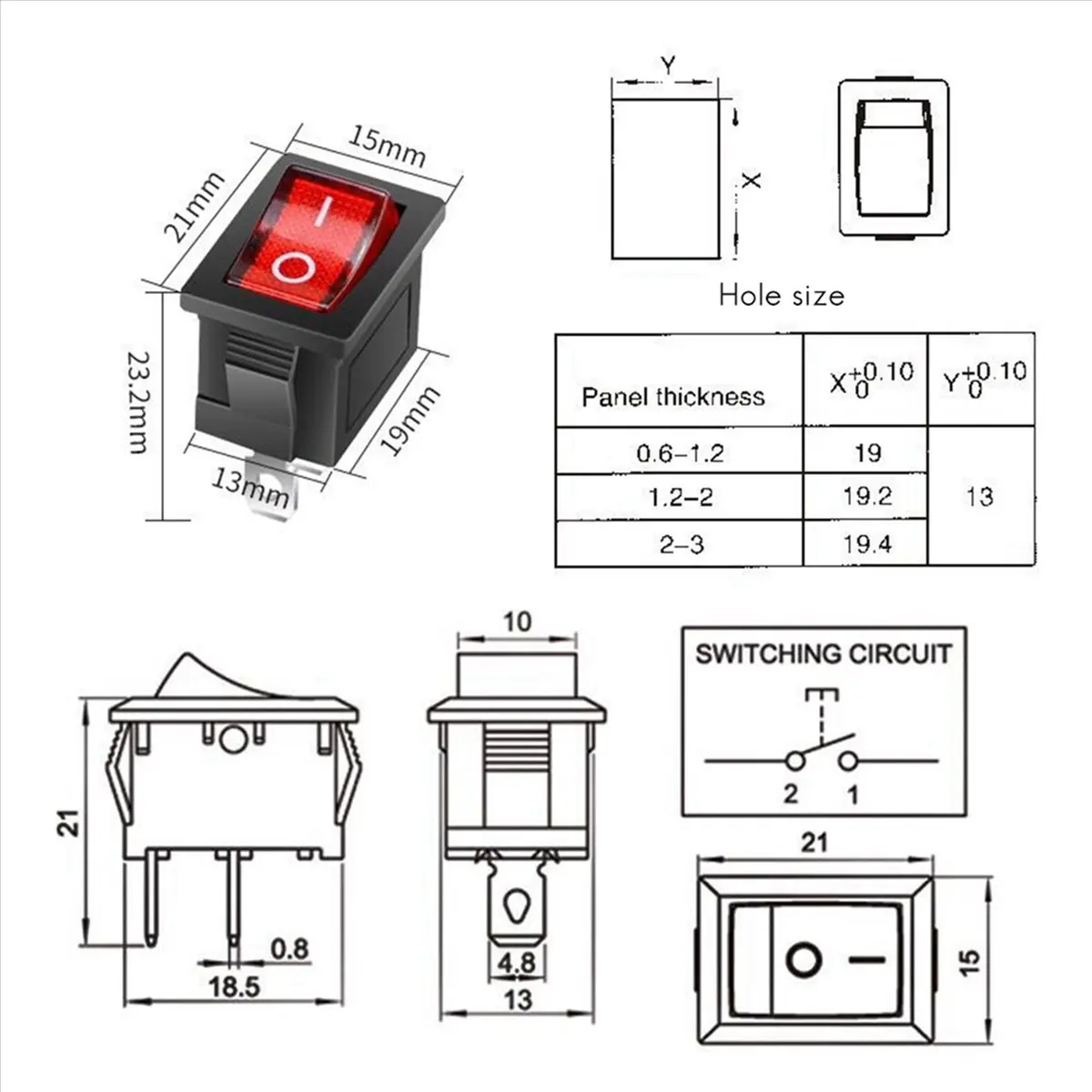 

2X Водонепроницаемый встраиваемый выключатель IP67, 12В DC, 20А, высокоточный, для мощных нагрузок
