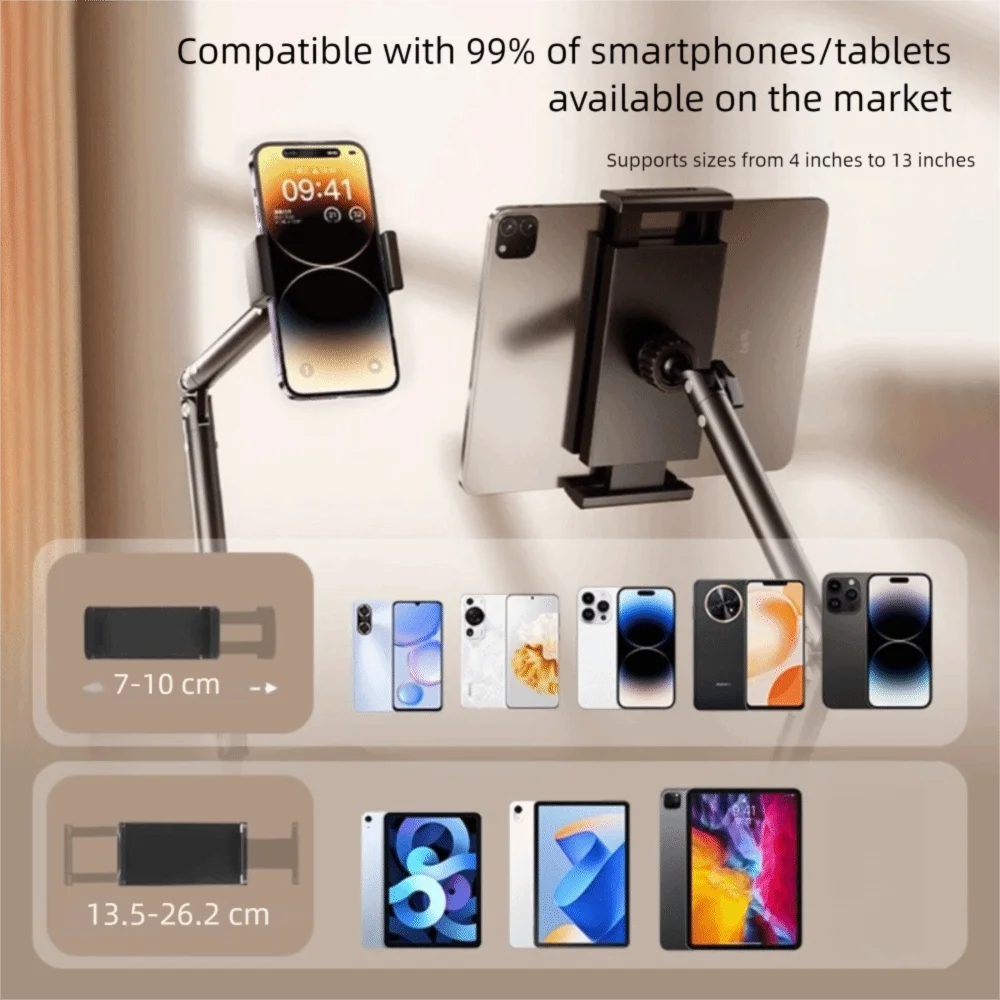 

Foldable Tablet Stand 360° Rotation Anti-slip Base Cellphone Holder Adjustable Desktop Live Streaming Holder