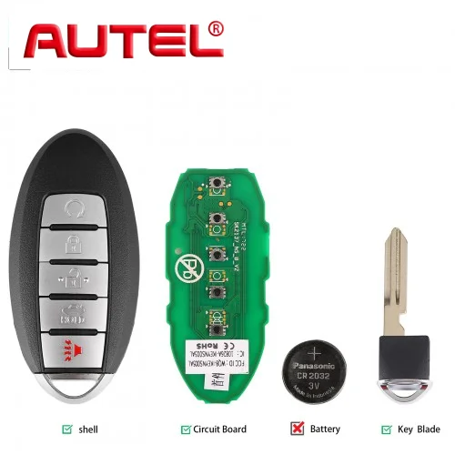 1PCS IKEYNS005AL Telecomando Intelligente Universale Chiave 5 Pulsanti Per Nissan Lavoro Per Autel Smart Key Per KM100 IM508 IM608 KM100E