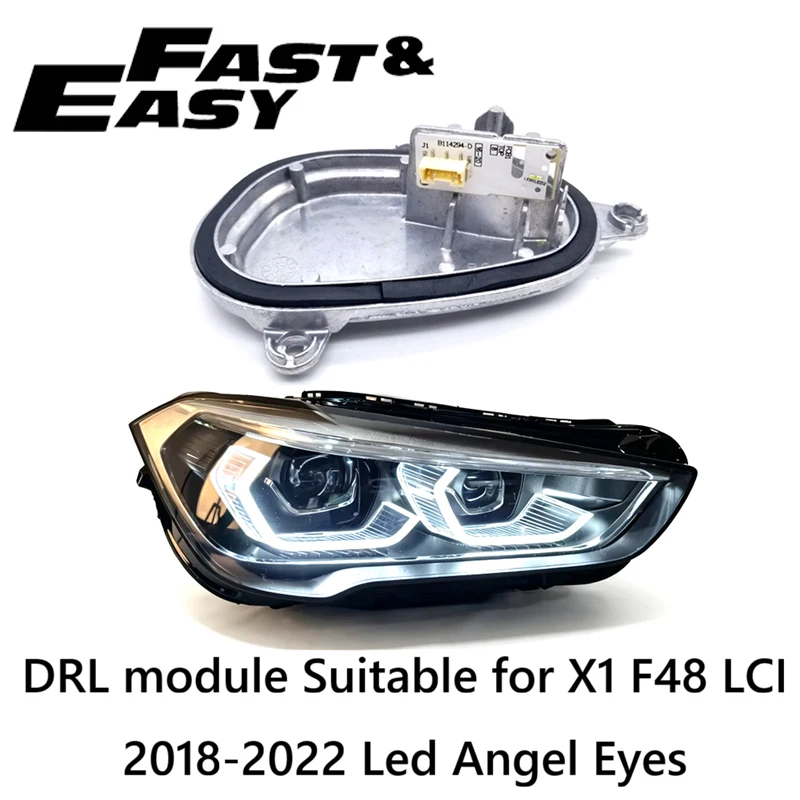 Aftermarket New 63119477835 L 63119477836 R Led Angel Eyes Daytime Running Light DRL Module for BMW X1 F48 LCI 2018-2022