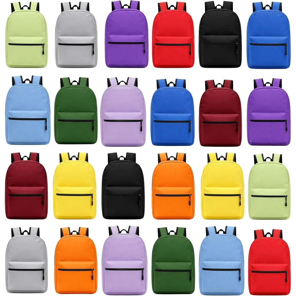 

24-Pack 17 Inch Lightweight Travel Backpacks for Outdoor, Gym, and Corporate Events (Assorted)