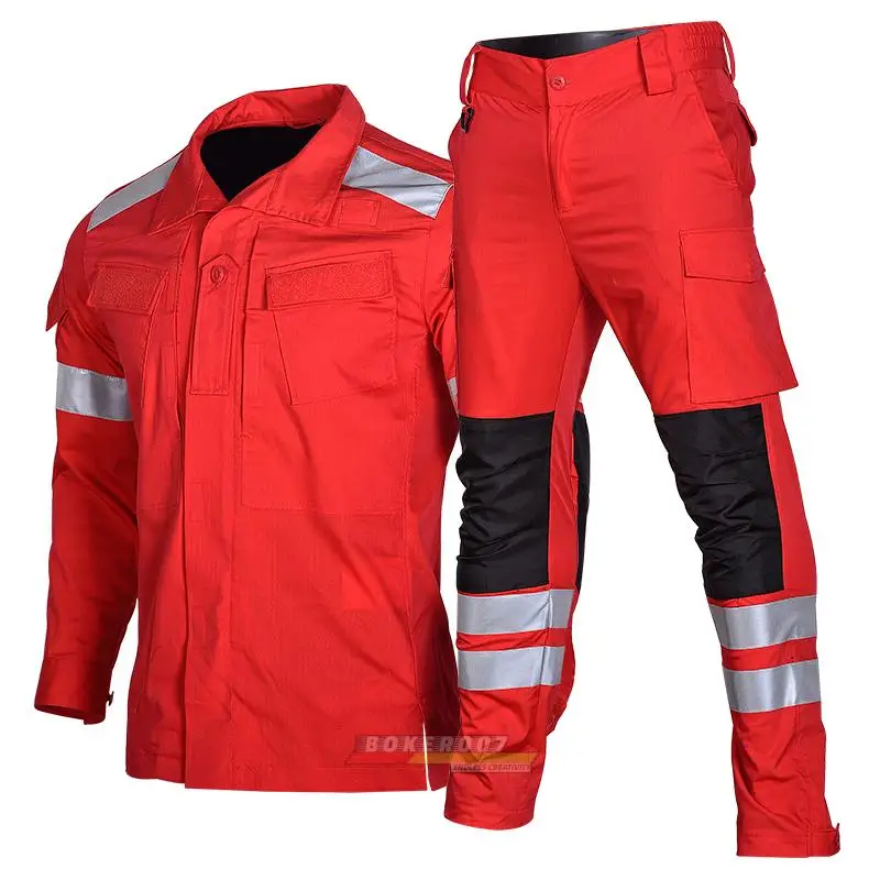 International emergency rescue suit anti-static long-sleeved reflective suit outdoor training suit earthquake water rescue suit