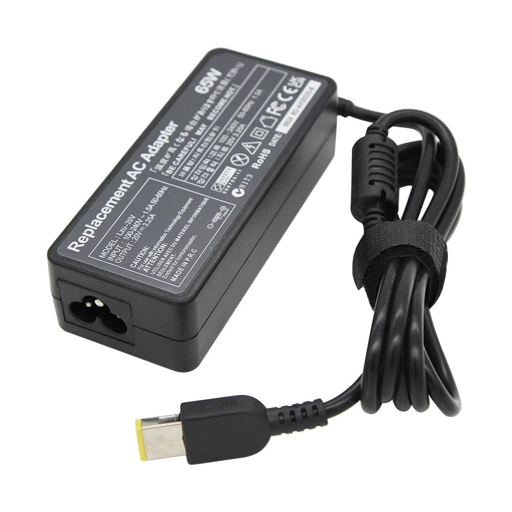 65W USB AC Laptop Charger 20V 3.25A Power Adapter For Thinkpad Yoga X301S X230S G500 G405 X1 Carbon E431 E531 T440s Yoga 13
