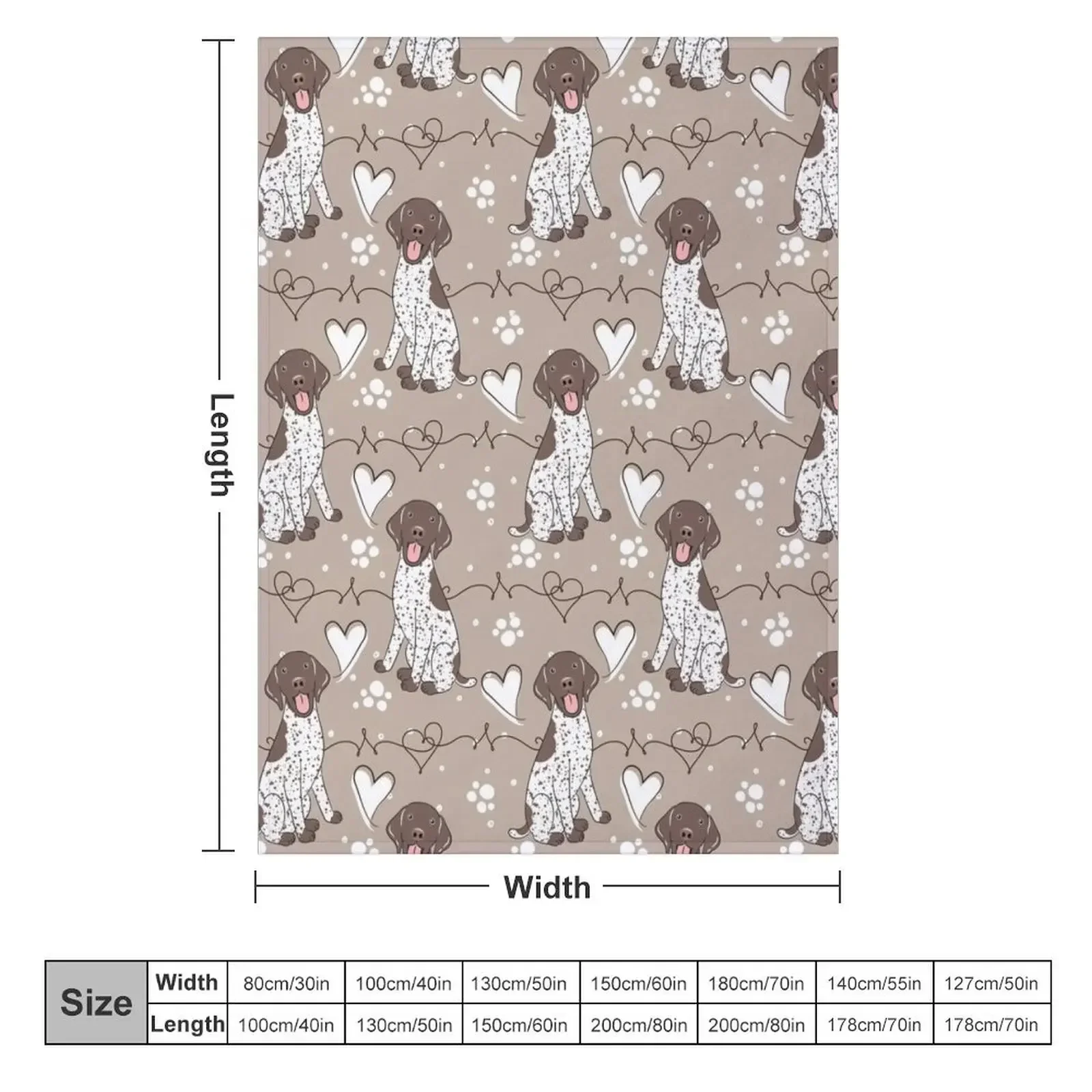 LOVE German Shorthaired Pointer GSP - Liver and White 2 Throw Blanket Bed Furrys Blankets