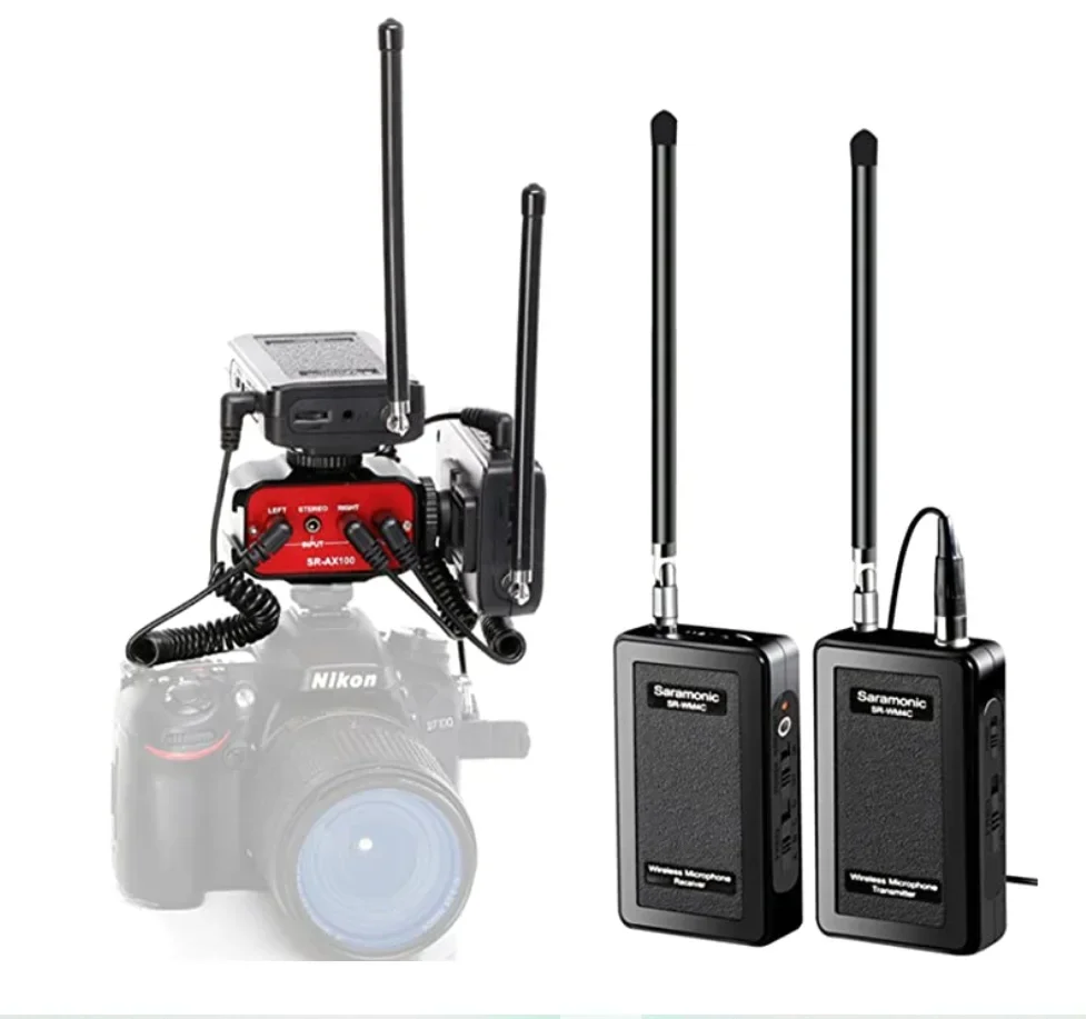 Saramonic SR-WM4C DSLR Bundle Wireless Lavalier Microphone System Transmitters Receivers for Interviewing DSLR Camera Camcorders