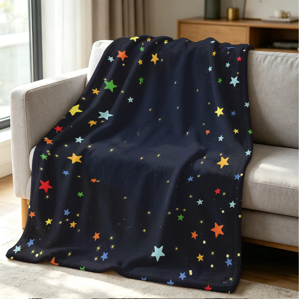 Star Fall Blanket Soft Cozy Throw for Sofa Bed Festive Holiday Decor Gift for Kids and Adults,Lightweight and Warm