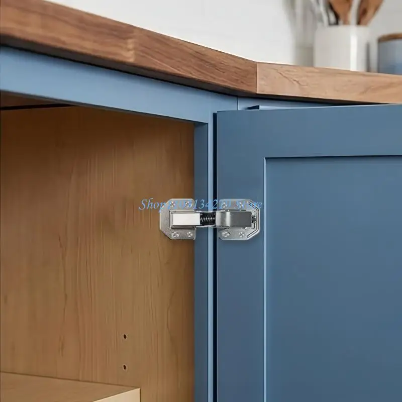 N5KC Cabinet Door Hinges Hardware Set with Soft Close Structure, 6 Pack Metal Mounting Components for 15-18 mm Boards with and
