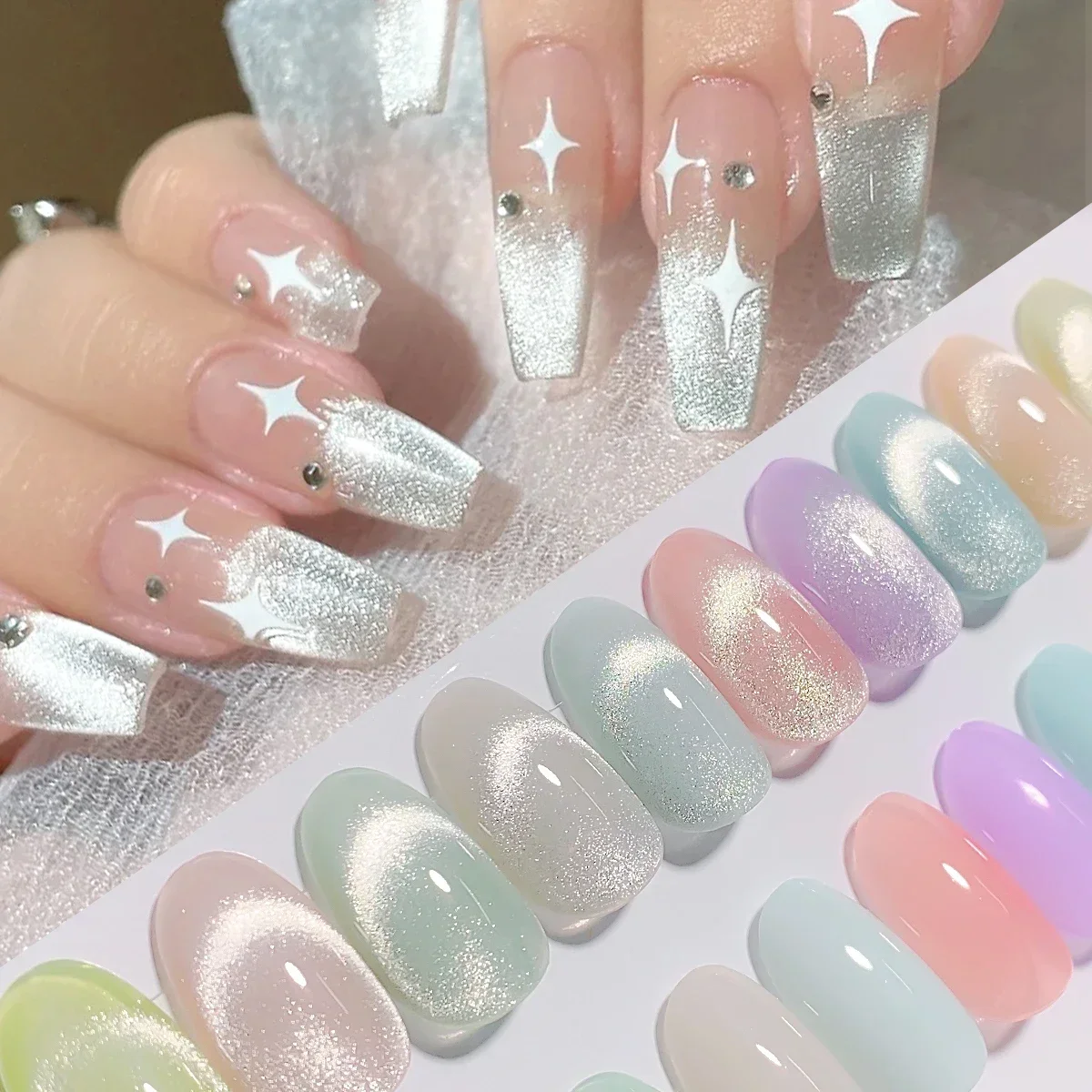 Light Bulb Cat Eye Gel Super Flash Semi-Permanent Soak-Off Uv/Led Gel Polish Can Be Used in Any Suitable Color Diy Nail Salon