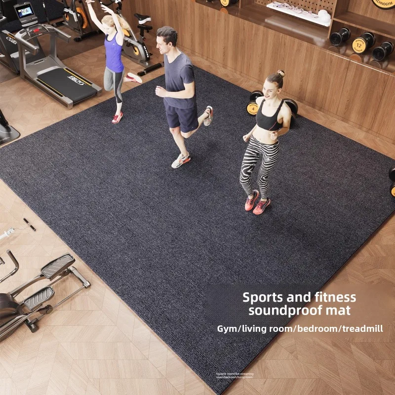 Indoor Jump Rope Noise Reduction Shock Absorbing Non Slip Large Gym Mat Thickened Exercise Flooring Fitness Mat Exercise Mat