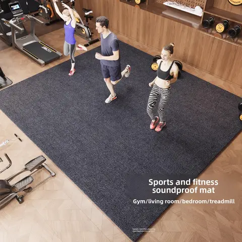 Indoor Jump Rope Noise Reduction Shock Absorbing Non Slip Large Gym Mat Thickened Exercise Flooring Fitness Mat Exercise Mat