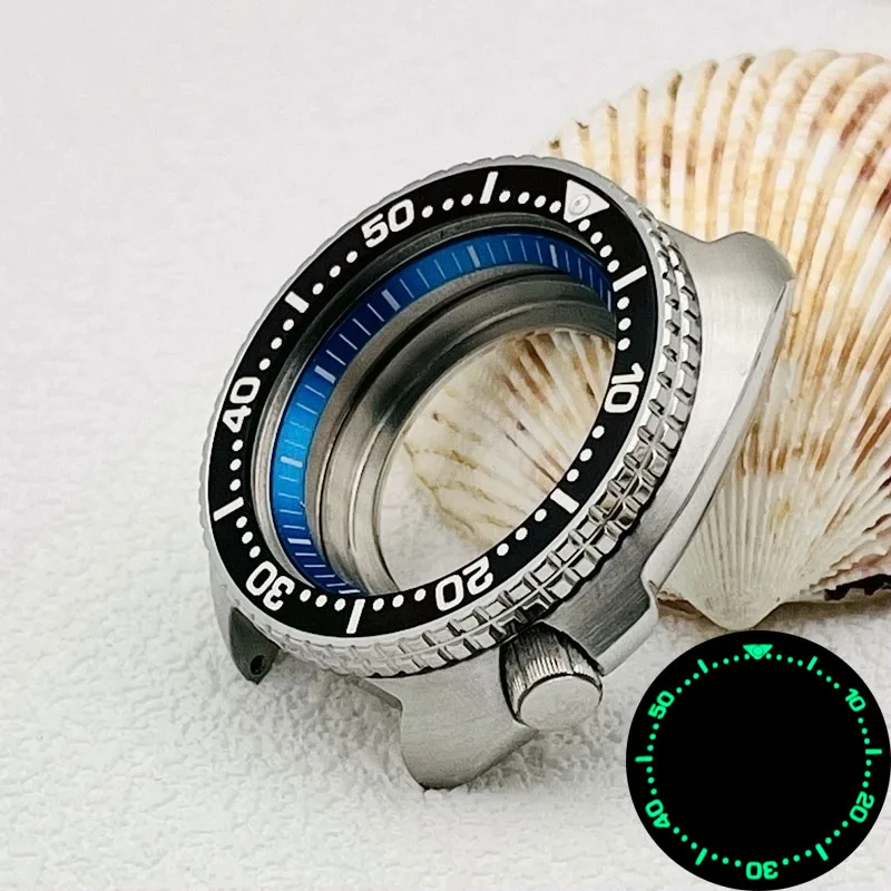 وزارة الدفاع 44 مللي متر السلاحف ساعة حالة الكابتن ويلارد صالح ل 7s26 NH34 NH35 حركة الأخضر مضيئة الحافة الدائري NH34 NH35 مشاهدة الحالات