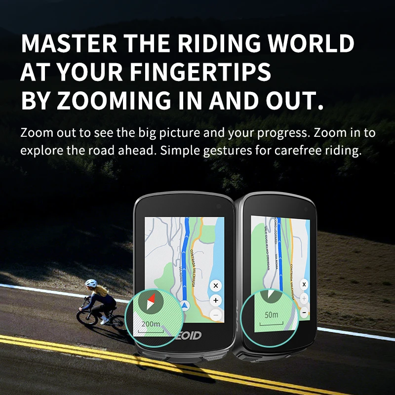 GEOID CC700 Pro 2.8" Inch Touchscreen Bicycle Computer GPS Bike Speedometer Global Map Navigation Cycling Odometer for Strava