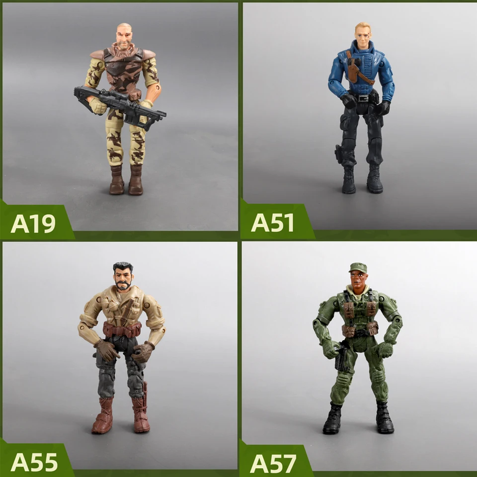 ViiKONDO 1/18 Lanard Corps Elite 3.75'' Gi Joe Action Figure 4pcs