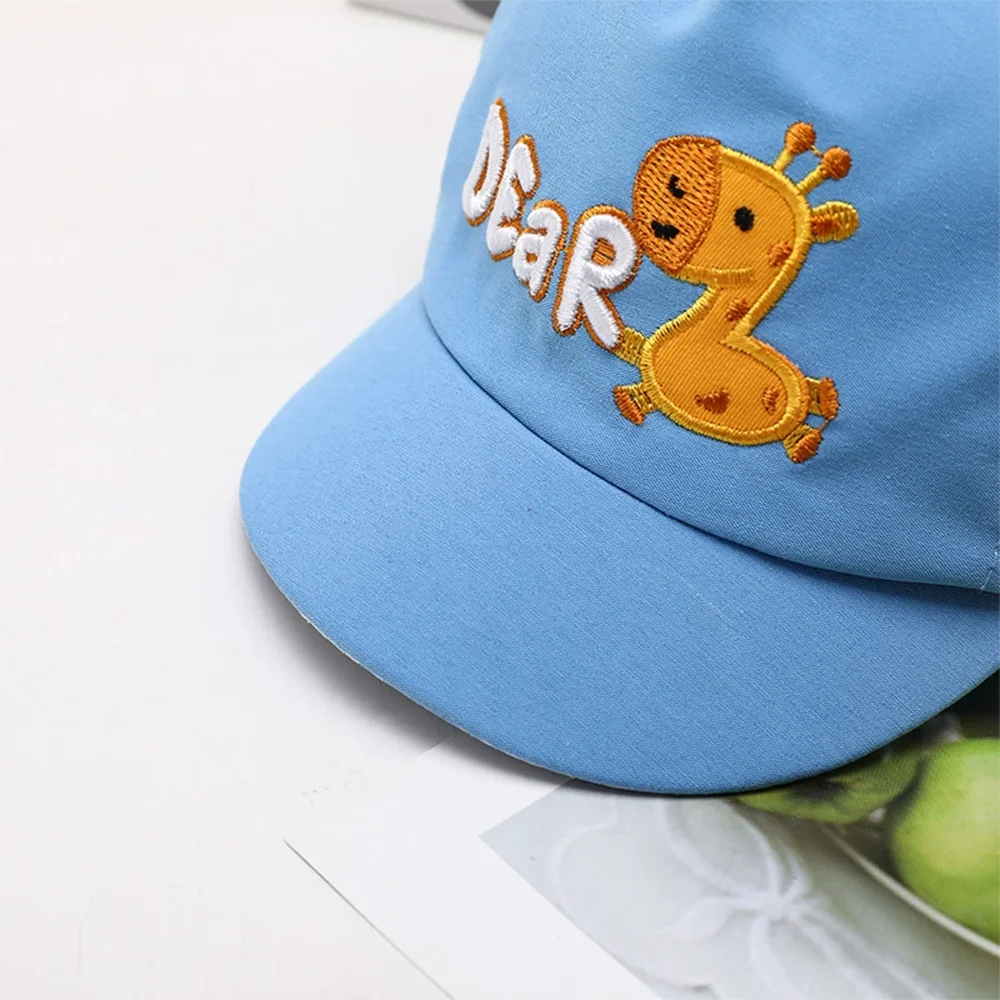 Cartoon Deer Children\'s Baseball Cap Cheap Blue Boys Girls Hat Caps For Kids 3-12 Month