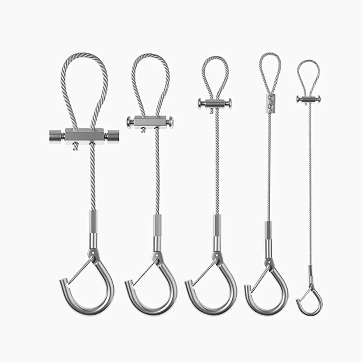 304 Stainless Steel Wire Rope Self-locking Buckle Adjustable Hook Billboard Wire Hanging Code Hanging Pictures Device 2pcs