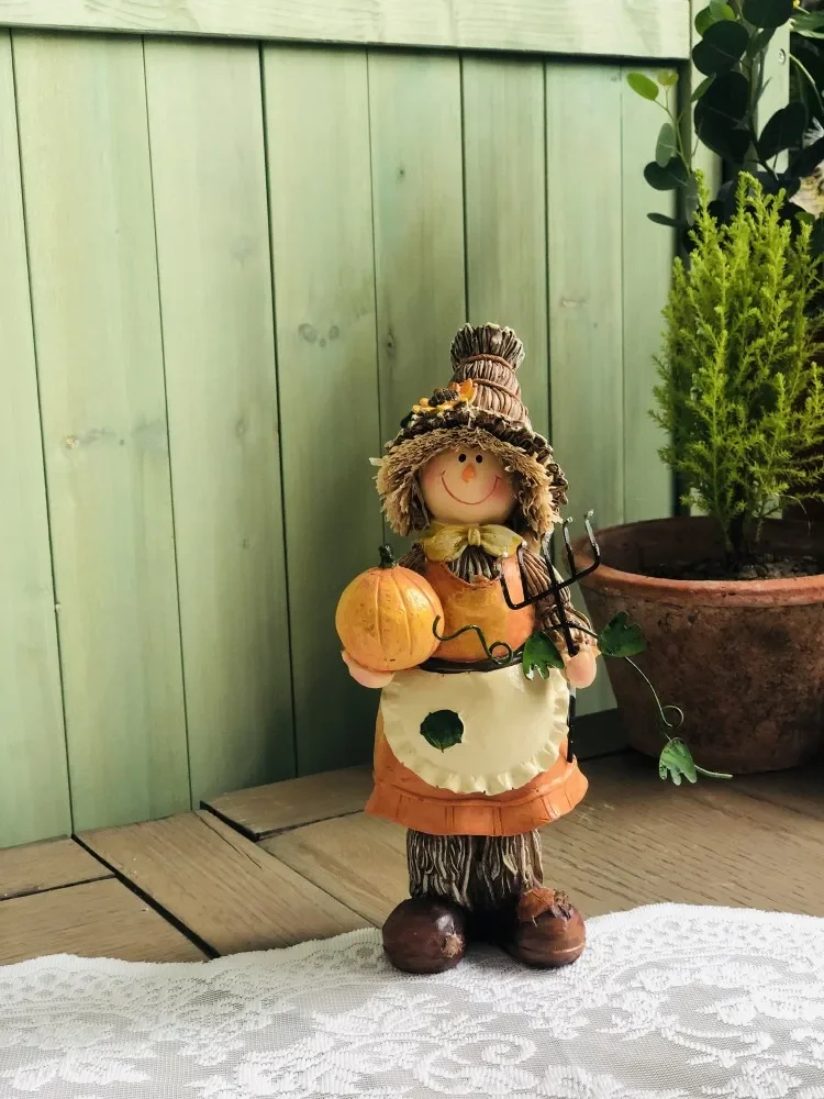 Modern art wedding Christmas Scarecrow Easter Pumpkin Sculpture American Village Cute Garden Home Decoration Creative gift