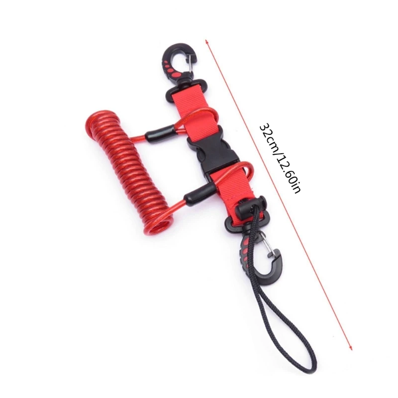 Scubas Diving Camera Anti-Lost Lanyard Strap Coiled Loss-Proof Spring Rope with Clip Quick Release Buckle for Underwater