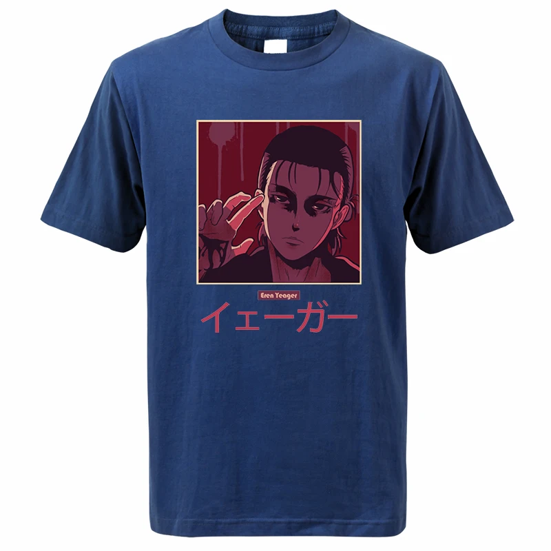 Eren Yeager Summer T Shirts Attack On Titan Anime Tshirts Cotton Streetwear Fashion Japan Anime Mens Anime Clothes T Shirt