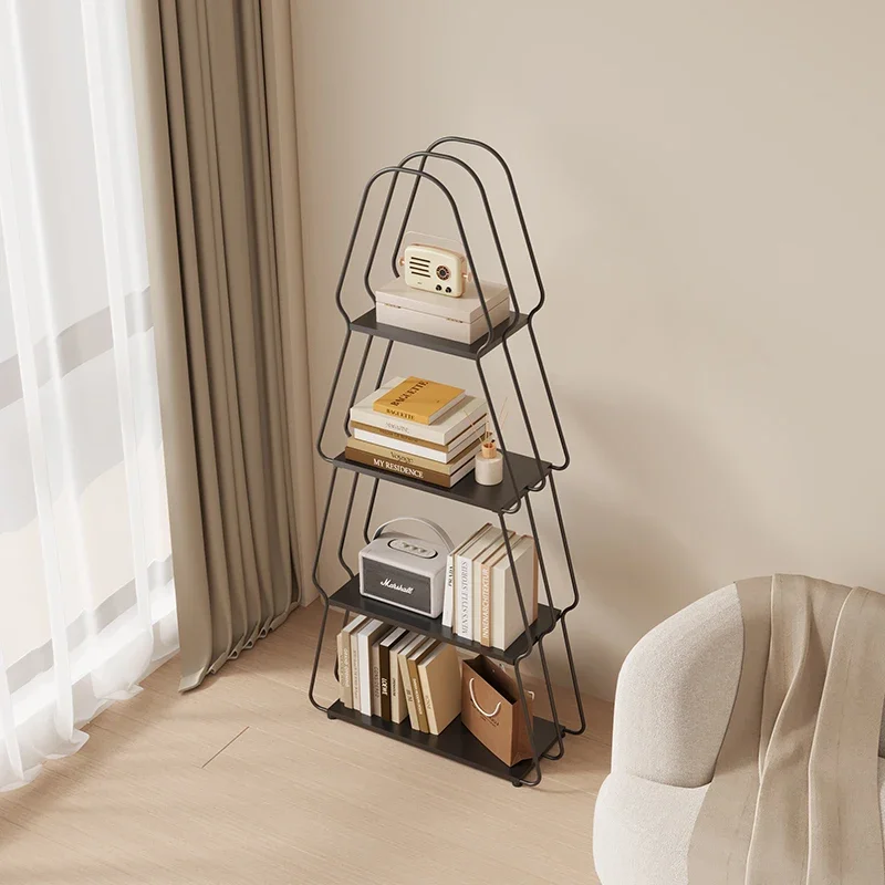 Library Bookshelf Storage Book Multifunction Organizers Iron Corner Shelf Aesthetic Room Floor Estantes Bookcase Furniture