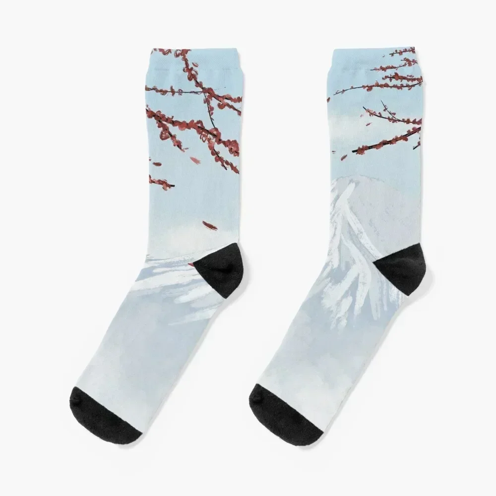 

Mount Fuji Landscape Socks floral short hiphop New year's Girl'S Socks Men's