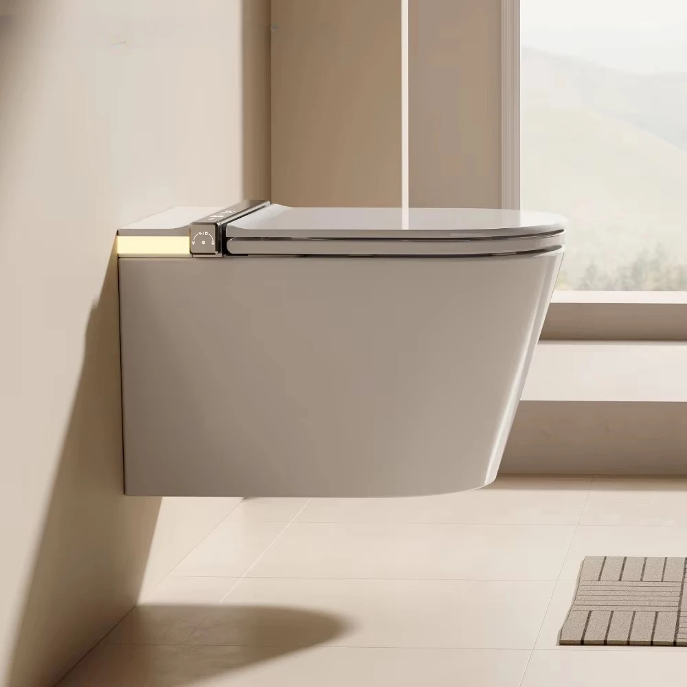 

ZC1 Auto-Automatic Flush Intelligent Bathroom Bidet Wall-Hung Smart Toilet Tank with Foot Sensor Complete Set Smart Hanging