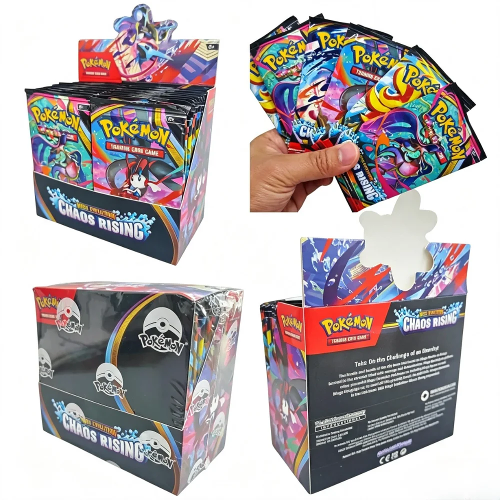 HOT Pokémon Cards Chaos Rising Booster Box 36 Packs 360 Cards English TCG Collectible Trading Card Game Toys for Kids Gift