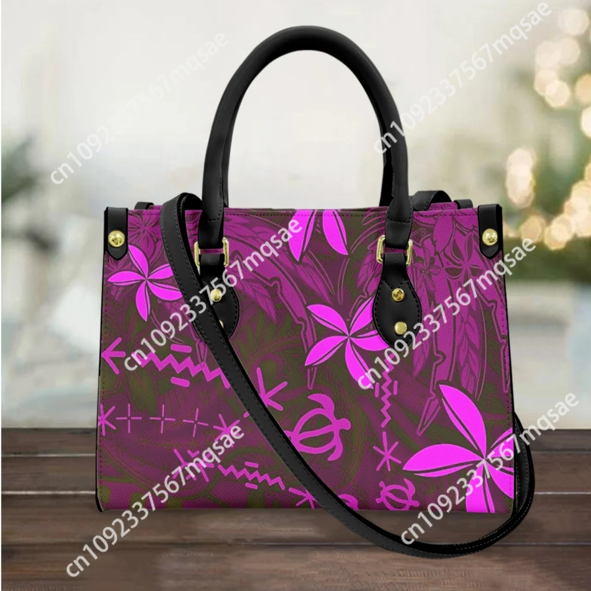 Hawaiian Hibiscus Flower Top Handle Casual Handbags Street Trend Long Shoulder Strap Messenger Bag Large Capacity Elegant Clutch