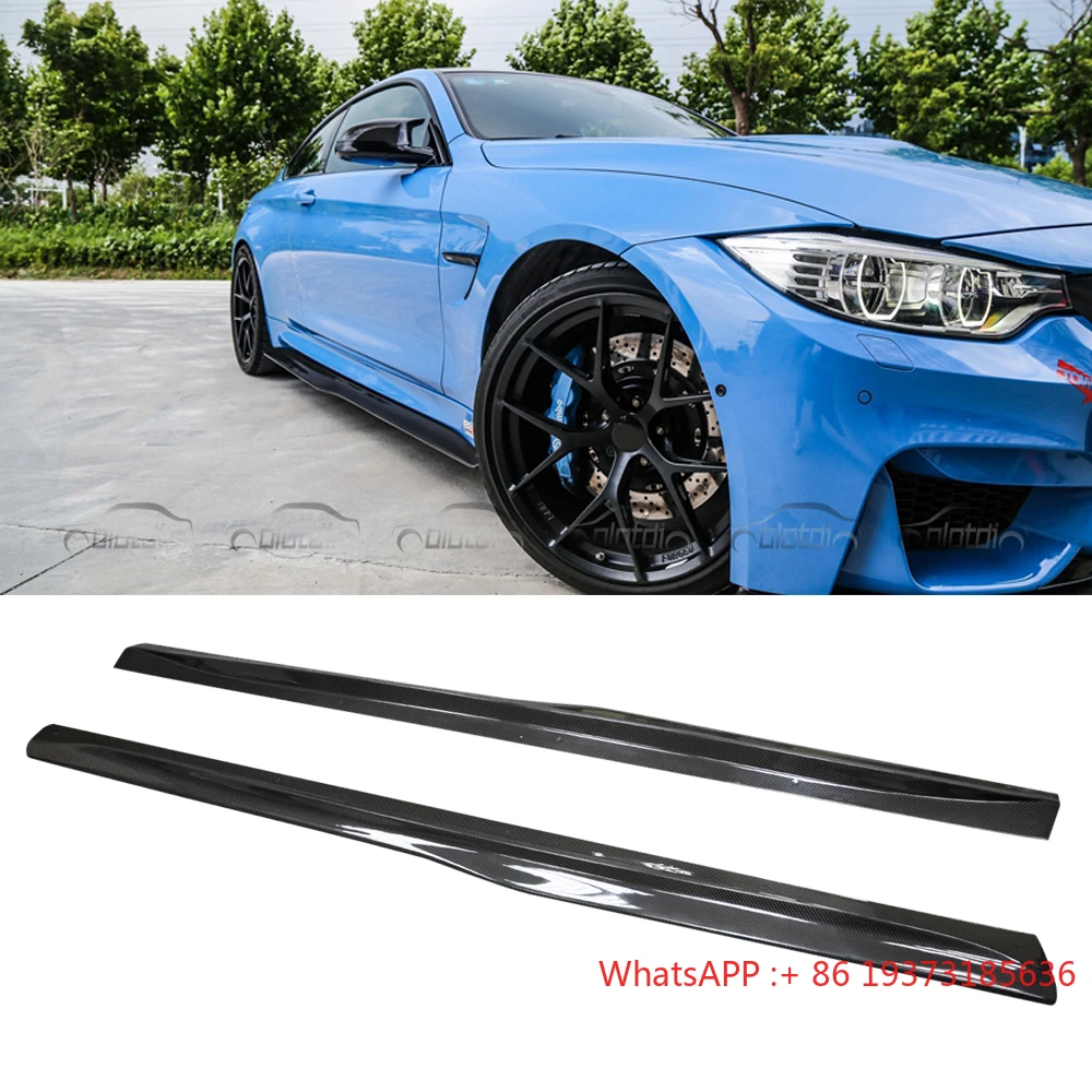 PSM Style Carbon Fiber Side Skirts for BMW F82 M4 Auto Tuning Fender Flares Extension Lip