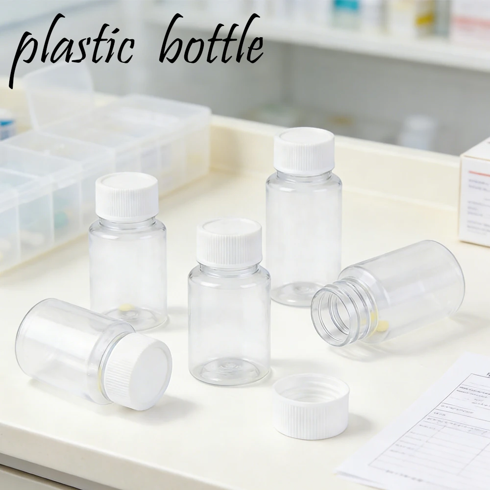 5-30pcs Multi-Size Empty Sample Bottles , 15-100ml Clear PET Plastic with Screw Caps for Creams, Lotions & Essential Oils