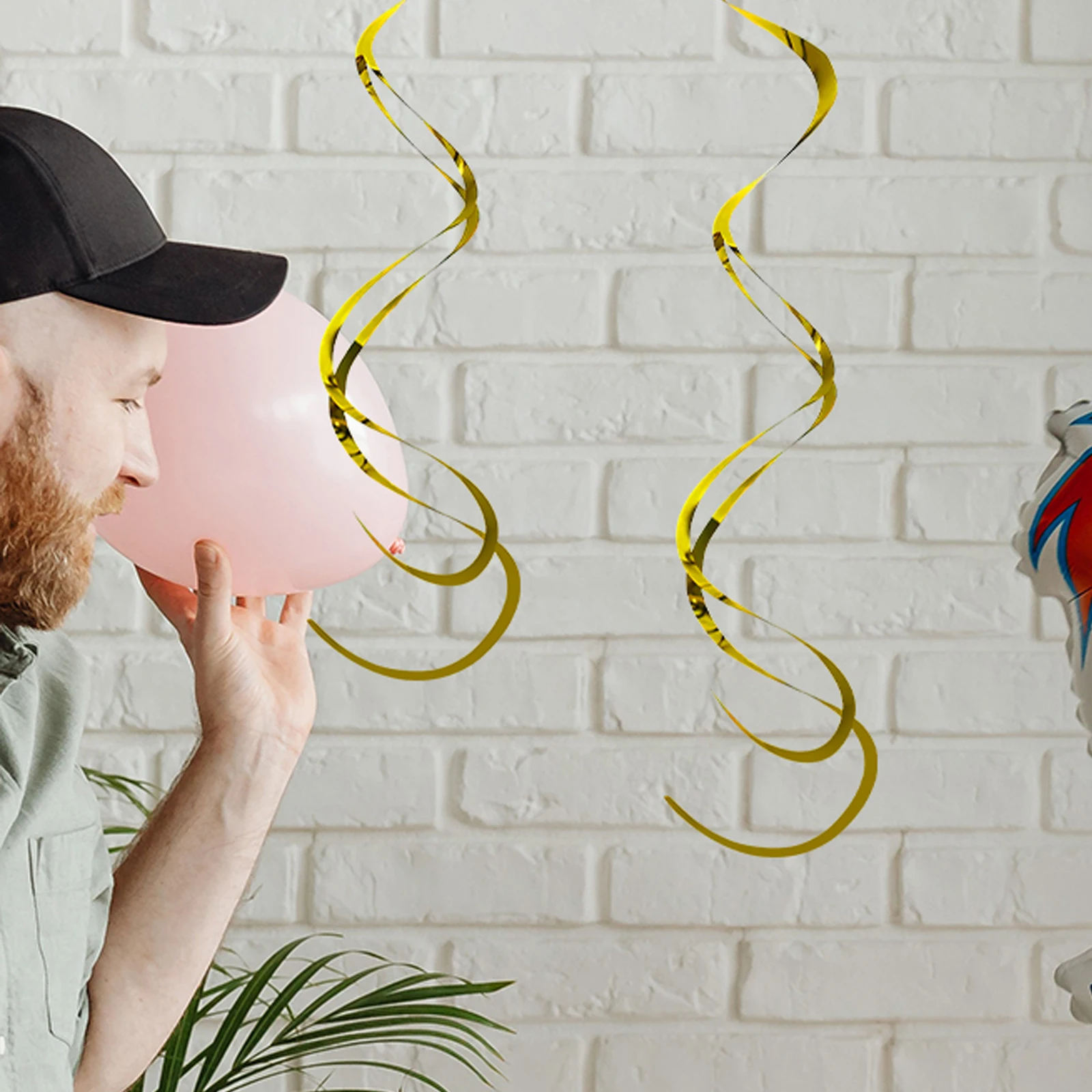 

30pcs Spiral Hanging Decor Plastic Party Swirls For Ceiling Door Frame Porch Festival Wedding Birthday Disco Party Supplies