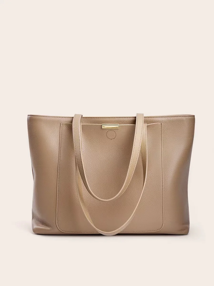 High Quality Women Handbag Fashion Bucket Bag Large Capacity Tote Bag Genuine Cowhide Shoulder Bag Lady Purse Casual Bag