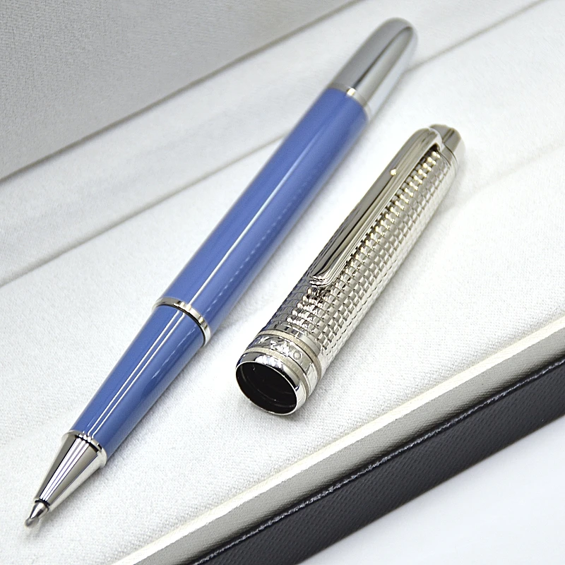 luxury blue and Silver 163 Ballpoint pen / Roller ball pen / Fountain pen Office stationery fashion write ball pens